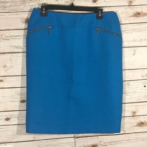 Women's Kasper* Blue Lined Straight Skirt Size 8
